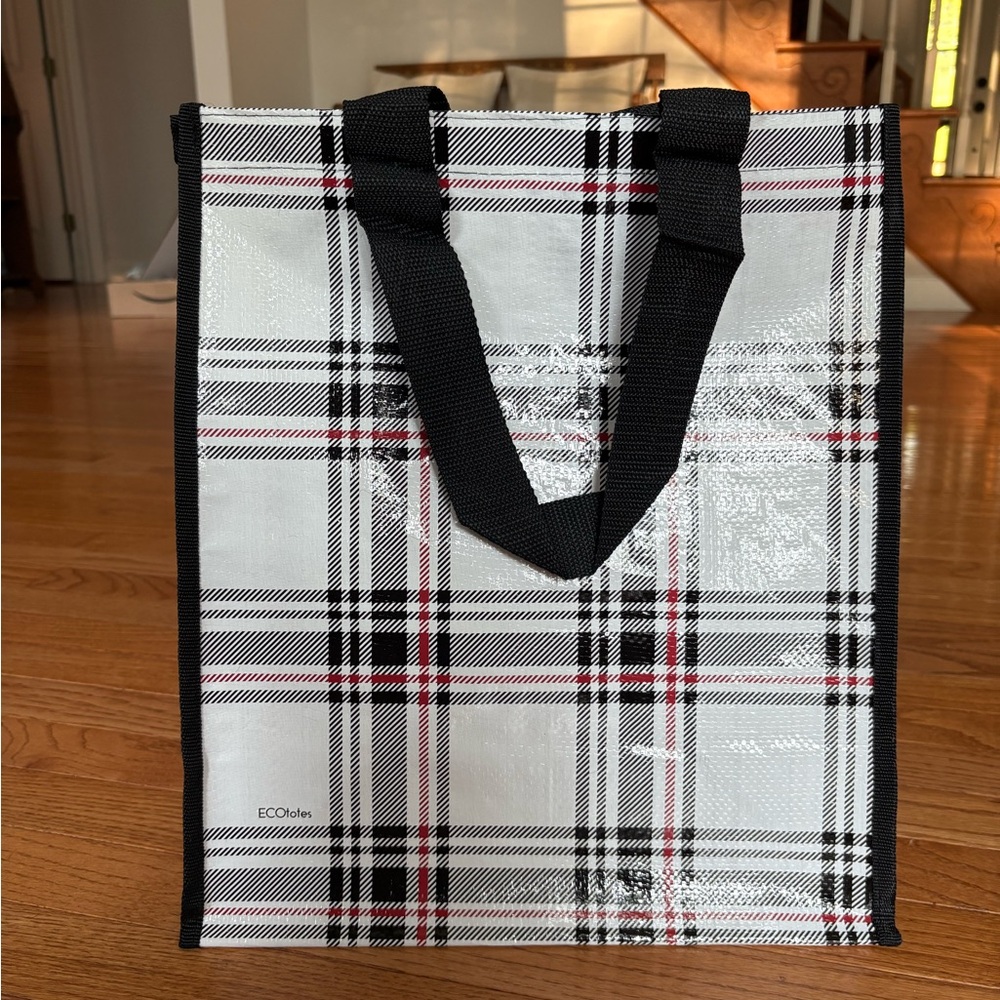 🍒4/$15 NEW Christmas Plaid EcoTote Bag